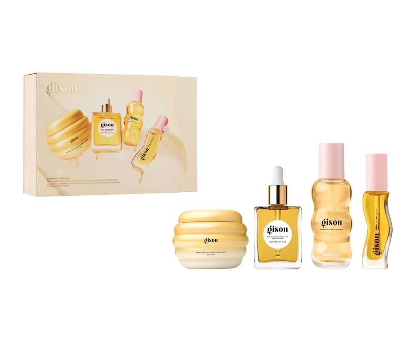 Gisou  Glow All The Way Hair and Lip Gift Set