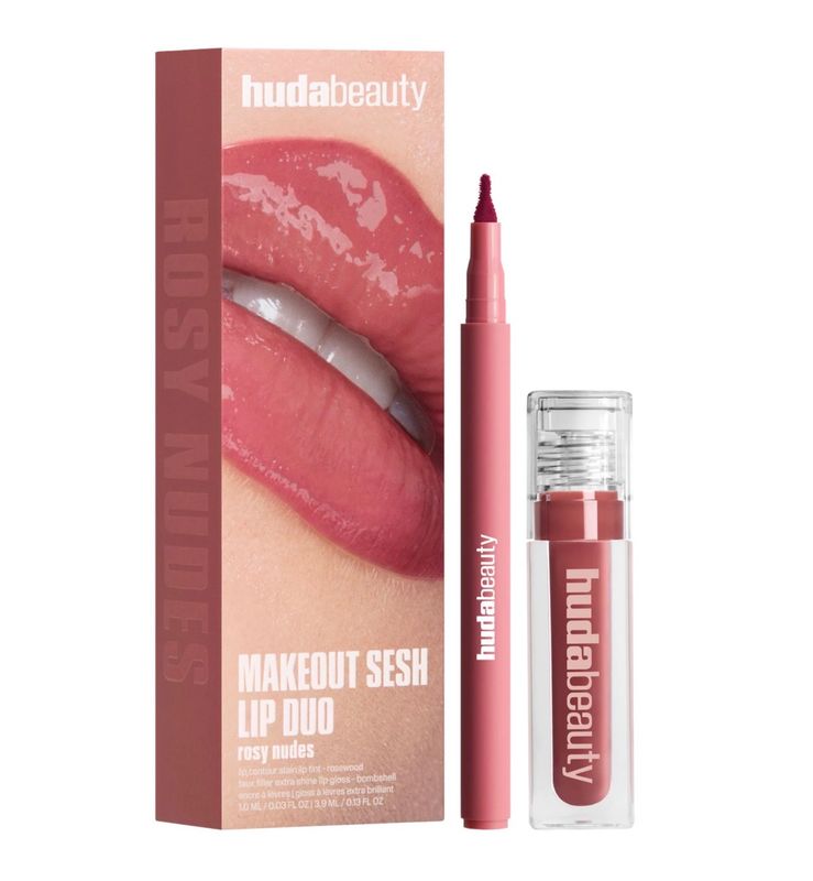 HUDA BEAUTY  Make Out Sesh Lip Stain and Lip Gloss Duos