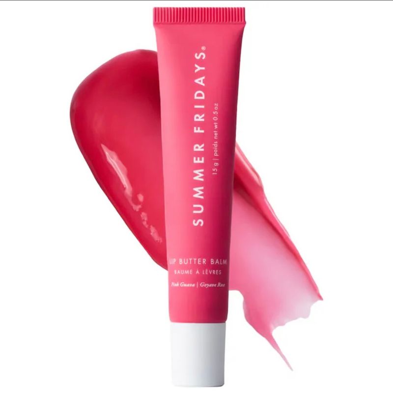 Summer Fridays  Lip Butter Balm Treatment for Hydration + Nourishing Shine Shade : Pink Juava