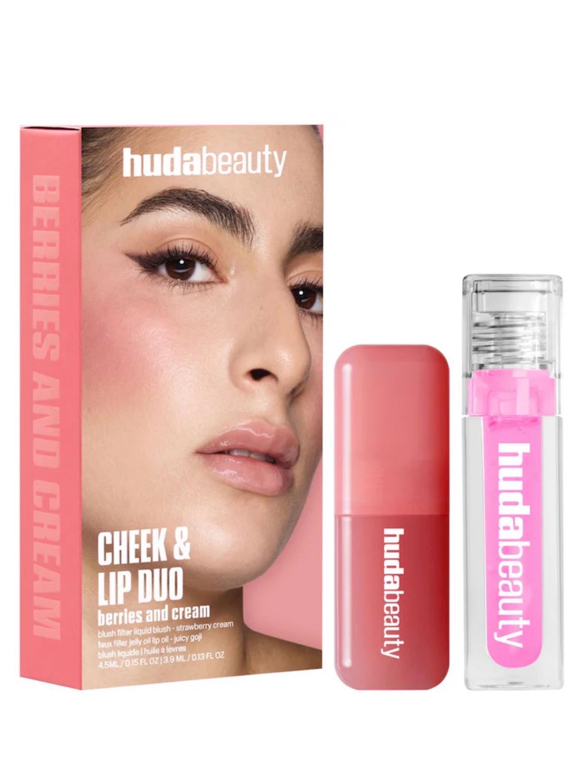 HUDA BEAUTY  Berries and Cream Liquid Blush and Lip Gloss Set