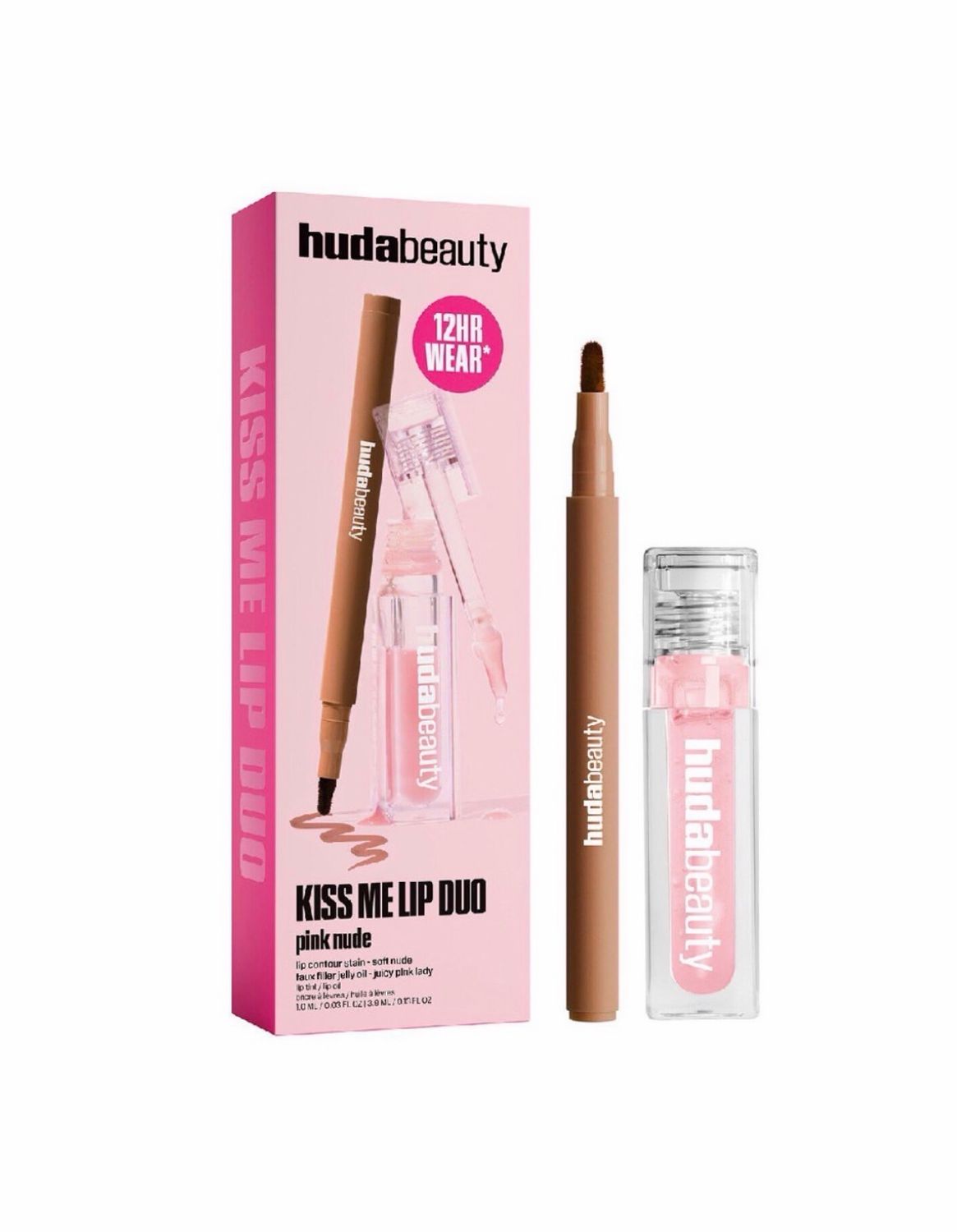 HUDA BEAUTY Kiss Me Lip Duo - Pink Nude HUDA BEAUTY Kiss Me Lip Duo - Pink Nude