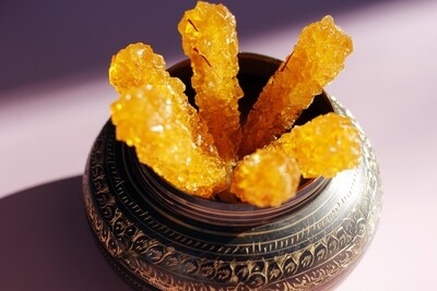 Saffron Rock Candy 100g - Six Sticks