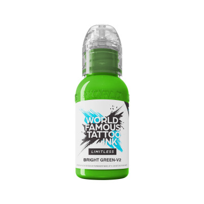 World Famous Limitless Tattoo Ink - Bright Green v.2 30ml