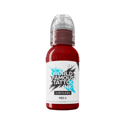 World Famous Limitless Tinta de Tatuagem - Vermelha 2, 30 ml, Volume: 30 ml.