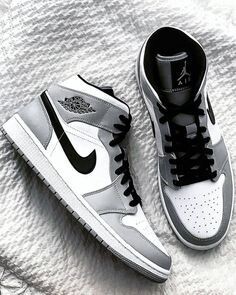 Custom Nike Air Force 1 Mid White Smoke Grey (Free Shipping)