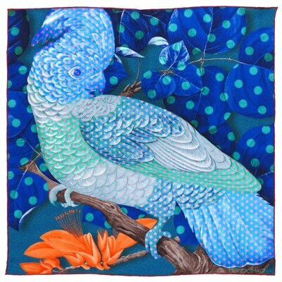 Silk Pocket Square - Cockatoo Blue/Turquoise