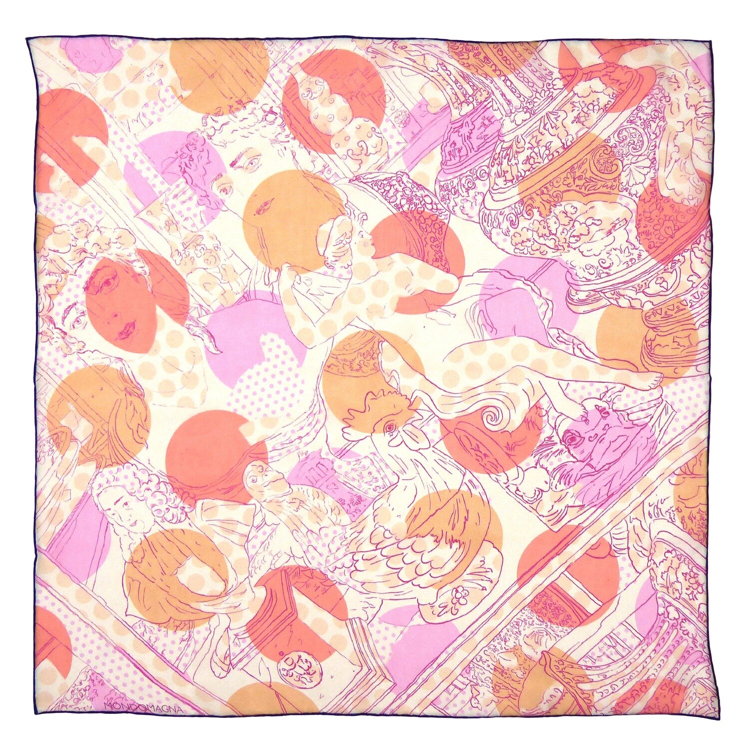 Silk Chiffon Scarf (65cm) - Muse Orange/Pink