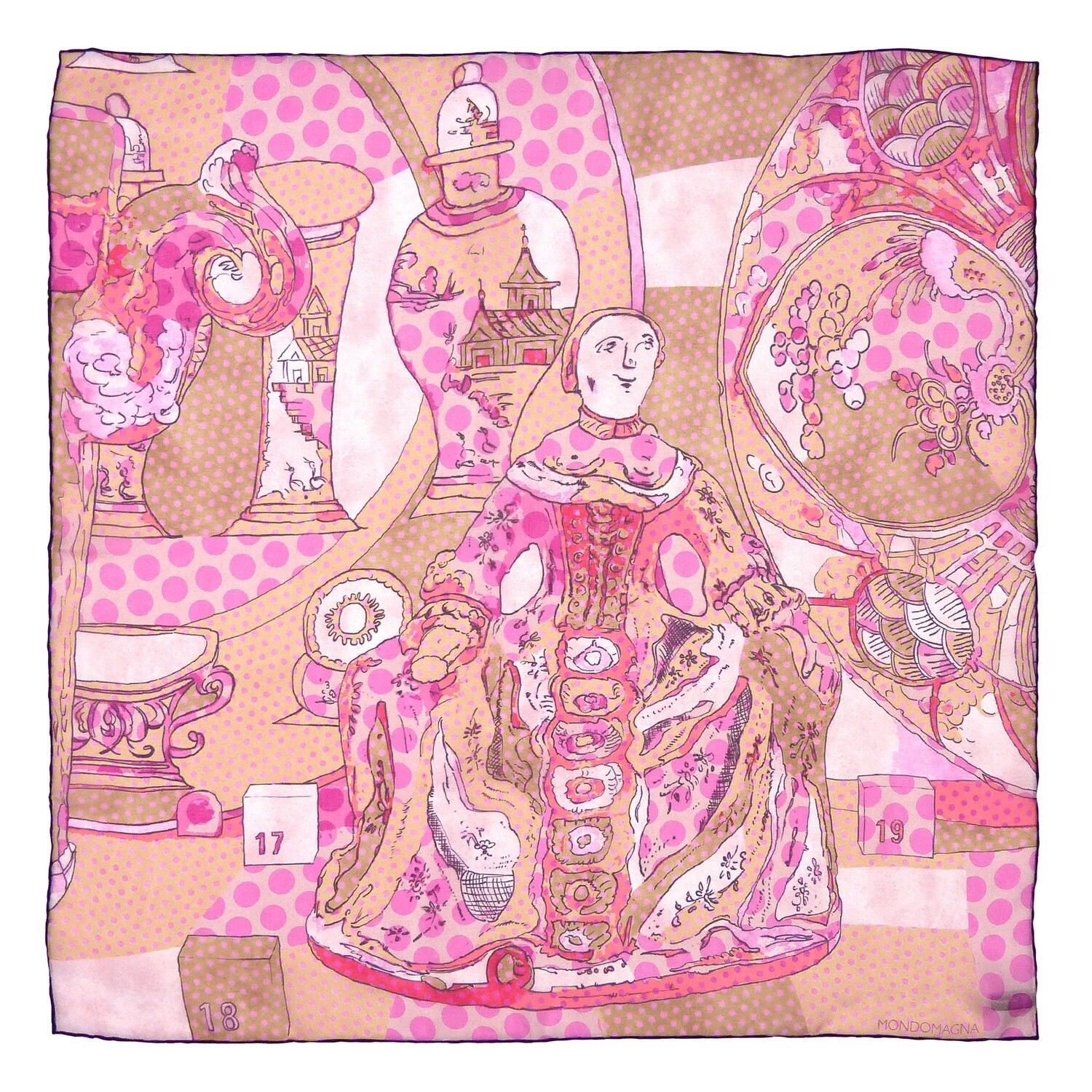 Silk Chiffon Scarf (65cm) - Porcelain Pink