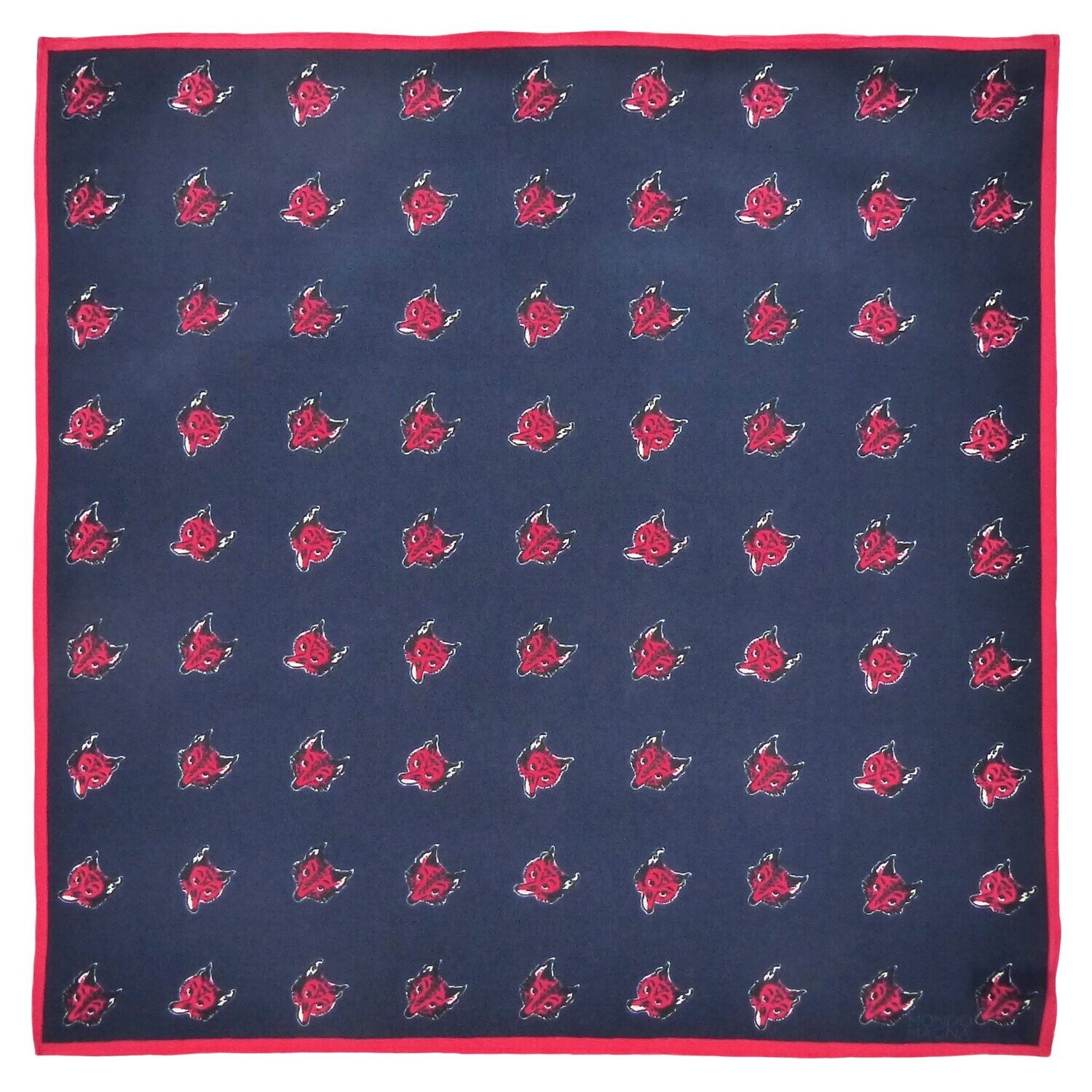 Silk Pocket Square - Reynard Navy/Red