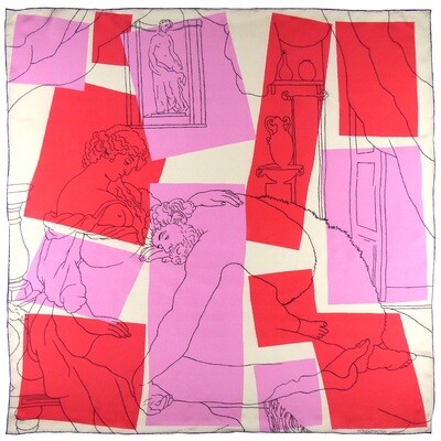 Square Silk Scarf (90cm) - Samson & Delilah Pink/Red