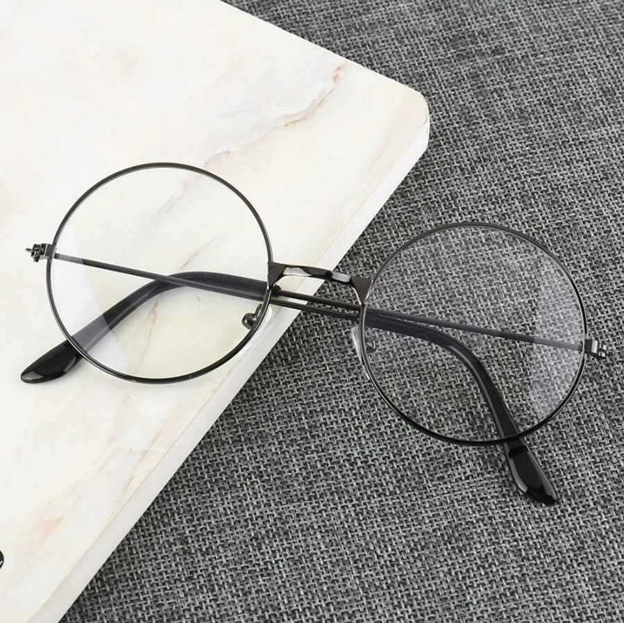 Blue Light Round Metal Glasses