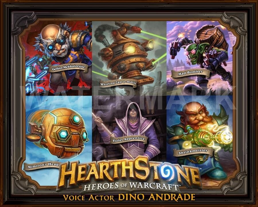 Character Collage for Hearthstone: World of Warcraft Autograph Print and Video | Dino Andrade, Voice Actor