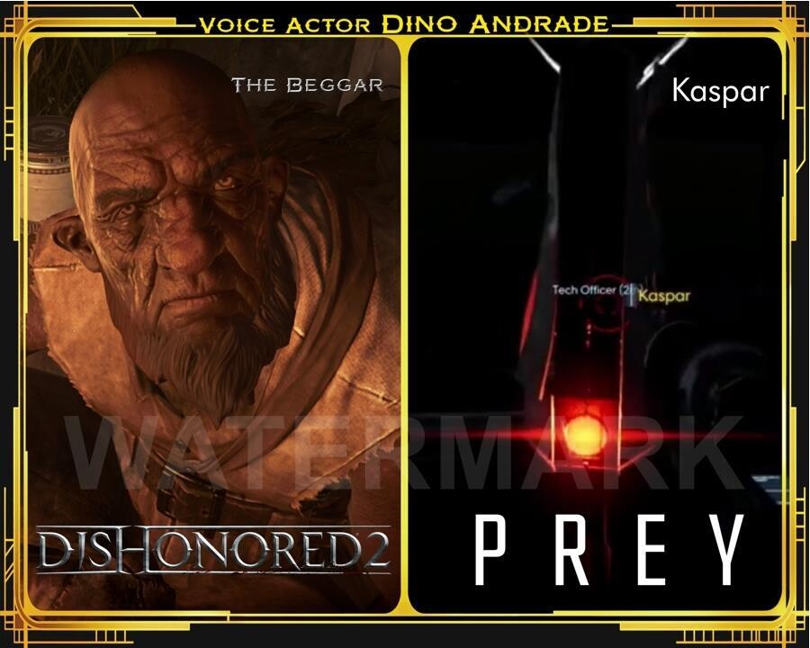 Dishonored 2 &amp; Prey Autograph Print and Video | Dino Andrade, Voice Actor
