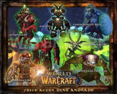 Character Collage for World of Warcraft Autograph Print and Video | Dino Andrade, Voice Actor