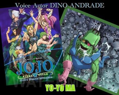 Jojo's Bizarre Adventures Yo-Yo Ma Autograph Print and Video | Dino Andrade, Voice Actor
