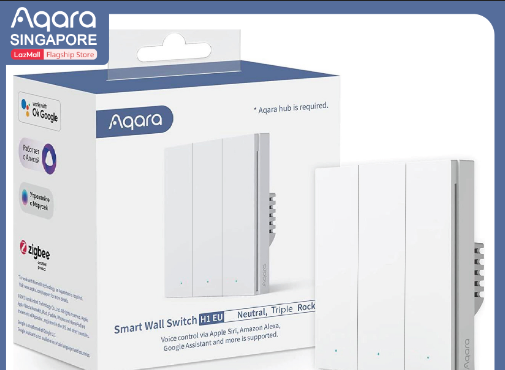 AQARA Smart Wall Switch D1 (No Neutral, Triple Rocker) （CN Package）
