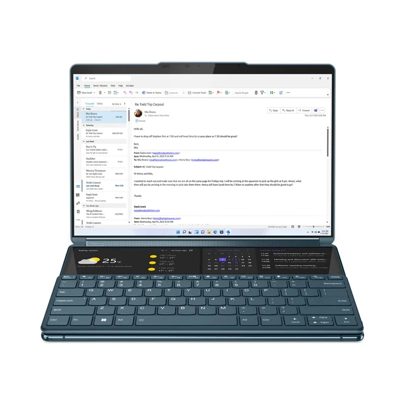 Lenovo Yoga Book 9 13IRU8 2x 13.3&quot; 2.8K Touchscreen Laptop - Core i7-1355U - 16GB RAM - 1TB SSD - Shared - Win 11 (Tidal Teal)