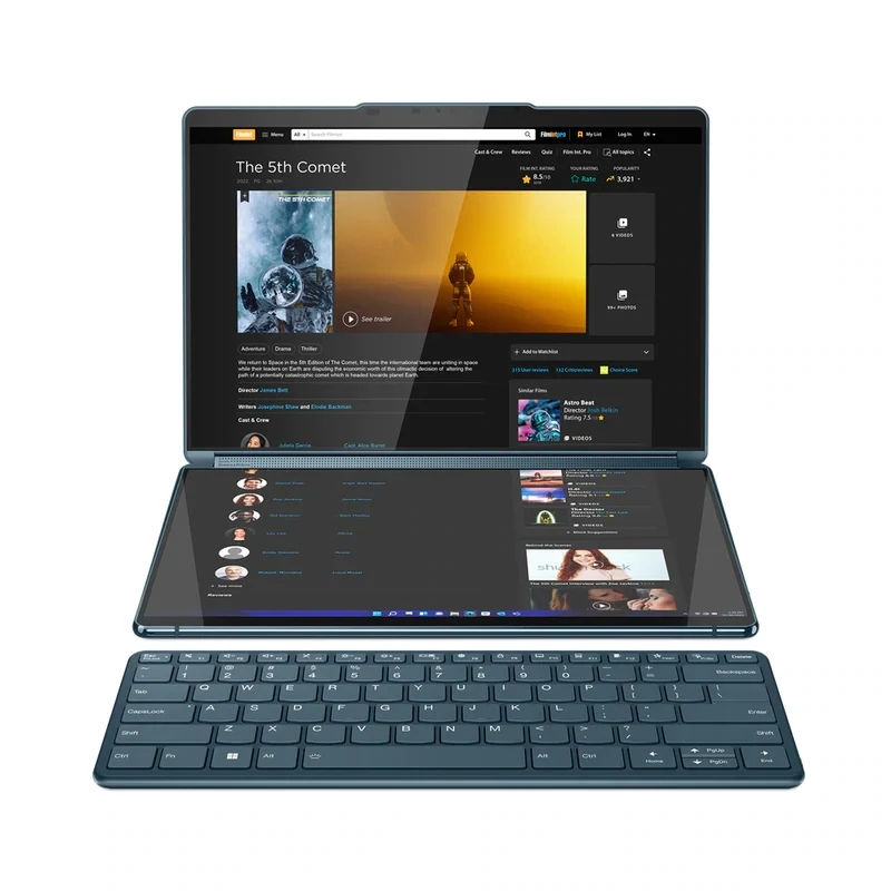 Lenovo Yoga Book 9 13IRU8 2x 13.3&quot; 2.8K Touchscreen Laptop - Core i7-1355U - 16GB RAM - 1TB SSD - Shared - Win 11 (Tidal Teal)
