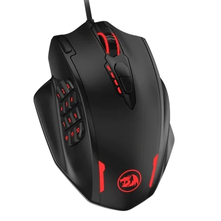 Redragon M908 Impact RGB LED MMO Gaming Mouse with 12 Side Buttons, Optical Wired Ergonomic Gamer Mouse