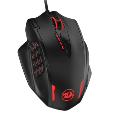 Redragon M908 Impact RGB LED MMO Gaming Mouse with 12 Side Buttons, Optical Wired Ergonomic Gamer Mouse