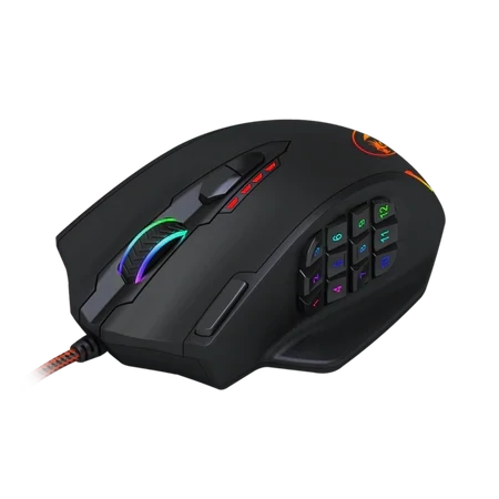 Redragon M908 Impact RGB LED MMO Gaming Mouse with 12 Side Buttons, Optical Wired Ergonomic Gamer Mouse