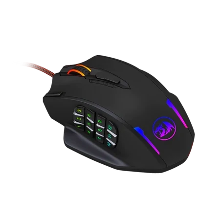 Redragon M908 Impact RGB LED MMO Gaming Mouse with 12 Side Buttons, Optical Wired Ergonomic Gamer Mouse