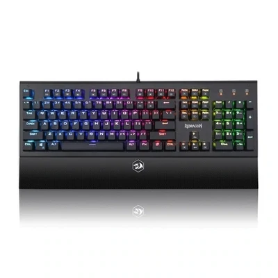 Redragon K569 RGB Aryaman Mechanical Gaming Keyboard RGB LED Illuminated Mechanical Keyboard for PC Gaming 104 Keys Compact Design (QWERTY US - English Keyboard Layout), Black