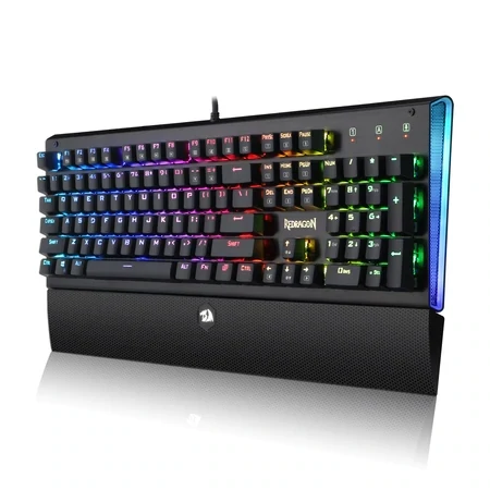 Redragon K569 RGB Aryaman Mechanical Gaming Keyboard RGB LED Illuminated Mechanical Keyboard for PC Gaming 104 Keys Compact Design (QWERTY US - English Keyboard Layout), Black