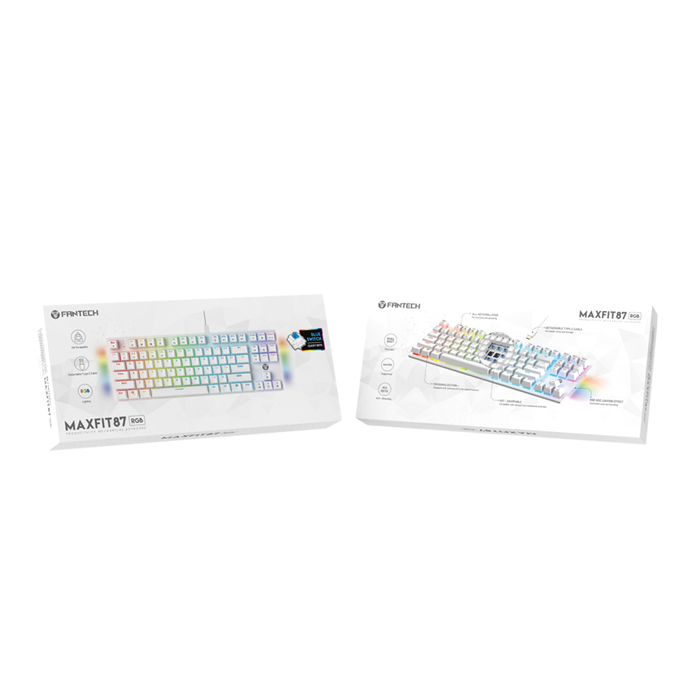 Fantech MAXFIT87 TKL Mechanial Keybaord Hot-Swappable RGB Backlit Computer Keyboard