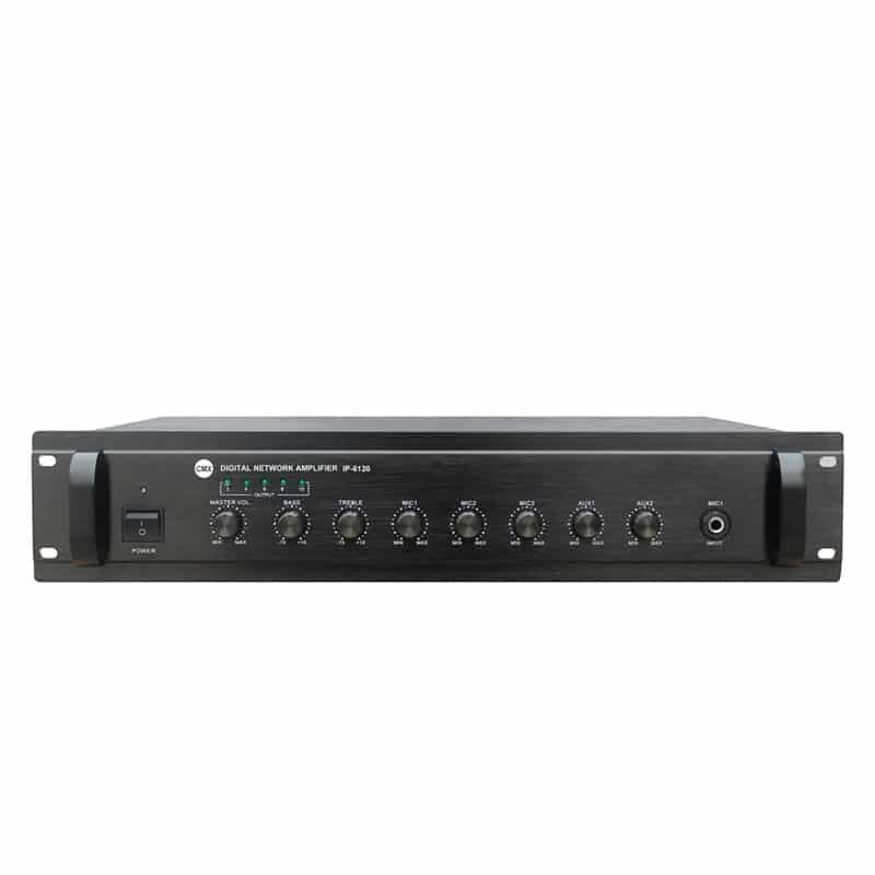 CMX 19&quot; IP Amplifier, 350W，100V &amp; 4-16 Ohm, with streaming and decoder, with 3 mic inputs and 2 line inputs