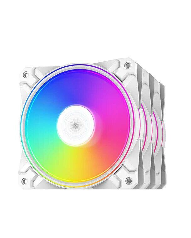 DeepCool CF120 Plus 3in1 PC Fans 3 Packs 120mm 1800RPM PWM Case Fans ARGB Aura SYNC 52.5CFM Computer Cooling Fans Quiet Under 28.8dB(A) High Performance for ATX/MATX PC Cases, Black