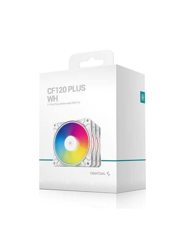 DeepCool CF120 Plus 3in1 PC Fans 3 Packs 120mm 1800RPM PWM Case Fans ARGB Aura SYNC 52.5CFM Computer Cooling Fans Quiet Under 28.8dB(A) High Performance for ATX/MATX PC Cases, Black