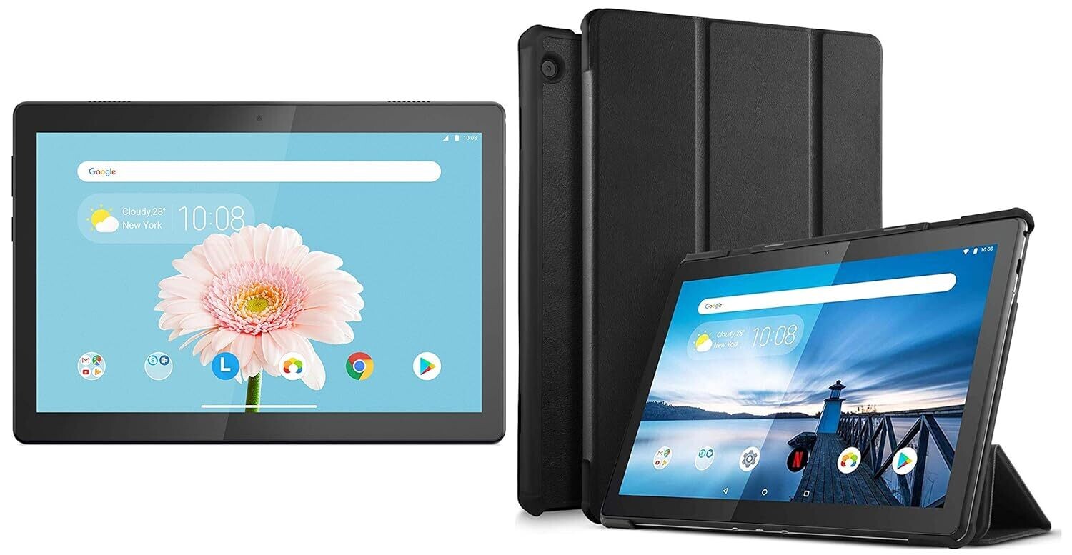 Lenovo Tab M10 HD Tablet (10.1-inch, 2GB, 32GB, Wi-Fi + 4G LTE, Volte Calling), Slate Black + Cover