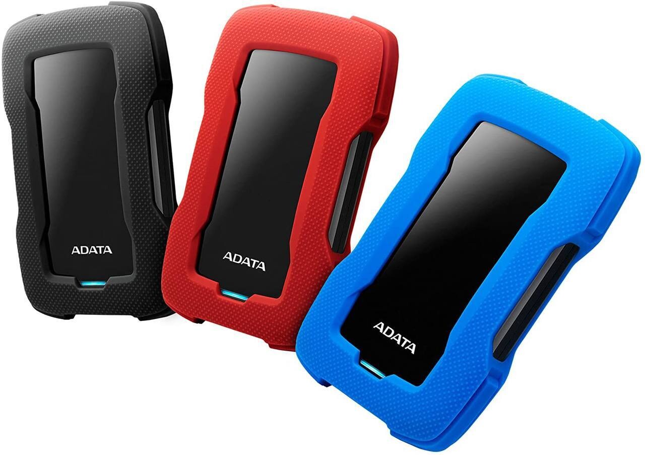 ADATA Durable Series HD330: 1TB Red External USB 3.1 Portable Hard Drive Gaming Console Compatible