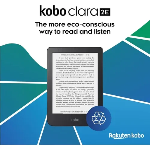 Kobo Clara 2E | eReader | Glare-Free 6” HD Touchscreen | ComfortLight PRO Blue Light Reduction | Adjustable Brightness | WiFi | 16GB of Storage | Carta E Ink Technology | Waterproof