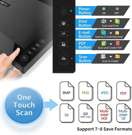 VIISAN 3120 A3 Flatbed Scanner, 1200 DPI, CIS Sensor, Scan 12&quot; x 17&quot; in 8 sec, Frameless, Auto-Scan, Document &amp; Photo &amp; Book Scanner, Design for Library, School and Soho. Supports Windows &amp; Mac