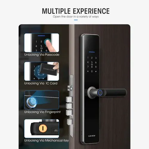 Locstar-A61 Wifi TTlock App Smart Door Lock Biometric Lock Fingerprint Door Handle Digital Keyless Lock
