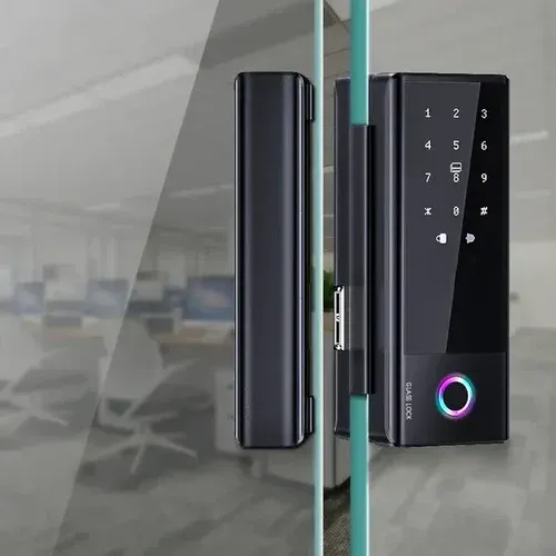 Locstar-C83a Intelligent Home Digital Electronic Glass Door Lock Wifi Tuya App Card Fingerprint Password Smart Door Lock