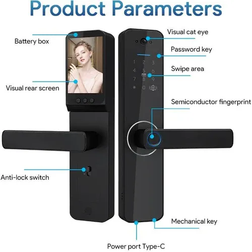 Locstar Intelligent Tuya App Outdoor Front Door Digital Video Smart Lock