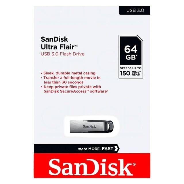 SanDisk Ultra Flair 64GB USB 3.0 Flash Drive