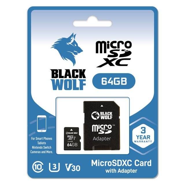 Black Wolf : MicroSDXC Card (64GB)