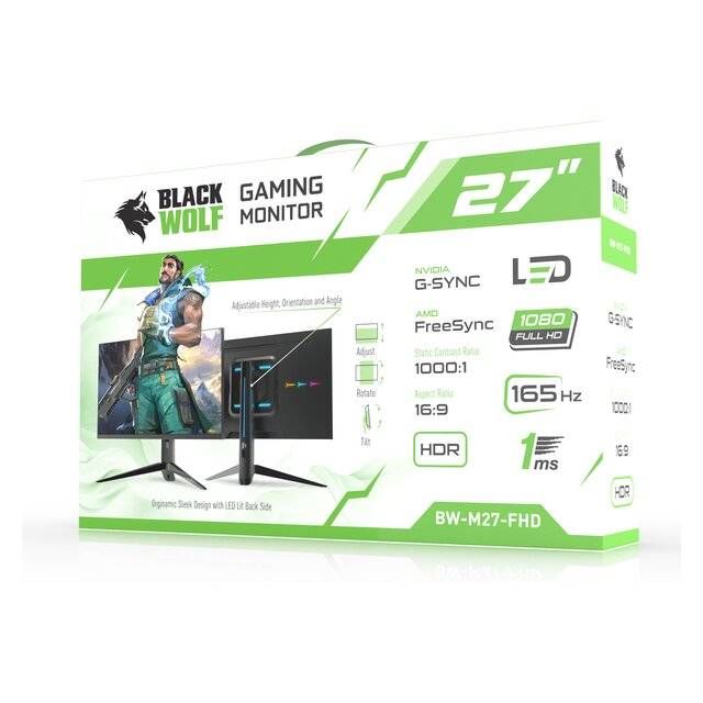 Black Wolf: Gaming Monitor 27&quot; Full HD (New Model)