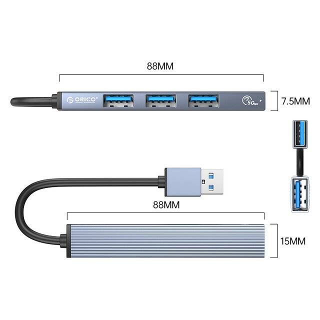 Orico AH-A13 4-Ports USB Hub (1x USB3.0 + 3x USB2.0)