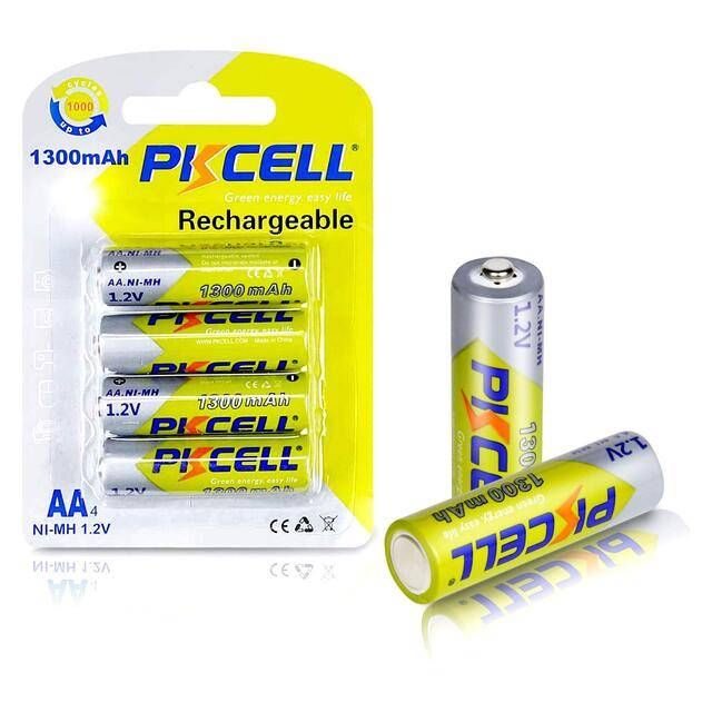 Pkcell 1300mAh Rechargeable Battery (4pcs)