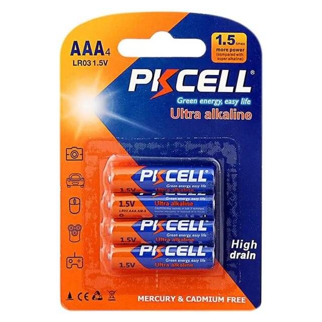 Pkcell AAA4 LR03 1.5V Batteries (4 pcs)
