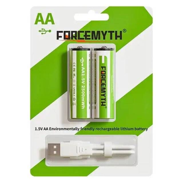 Forcemyth AA 1.5V Rechargeable Battery 2500mWh