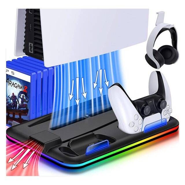PS5 Multifunctional Cooling &amp; Charging RGB Stand