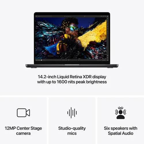Apple 14.2&quot; MacBook Pro M4 Pro chip 12-core CPU - 24GB RAM - 512GB SSD - 16‑core GPU - Arabic (Space Black)