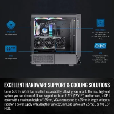Thermaltake Ceres 500 TG ARGB Mid Tower Chassis