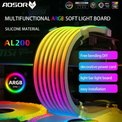 COOLMOON Aosor Power Supply Sleeved Cable PSU Extension Cable Kit ARGB AL200 &amp; AL300 ( 24 + 8 Pin )